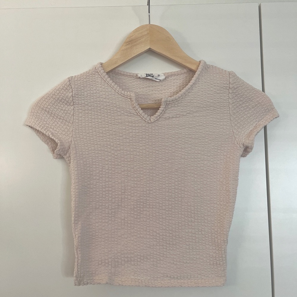 Hazy Daze Beige Textured Crop